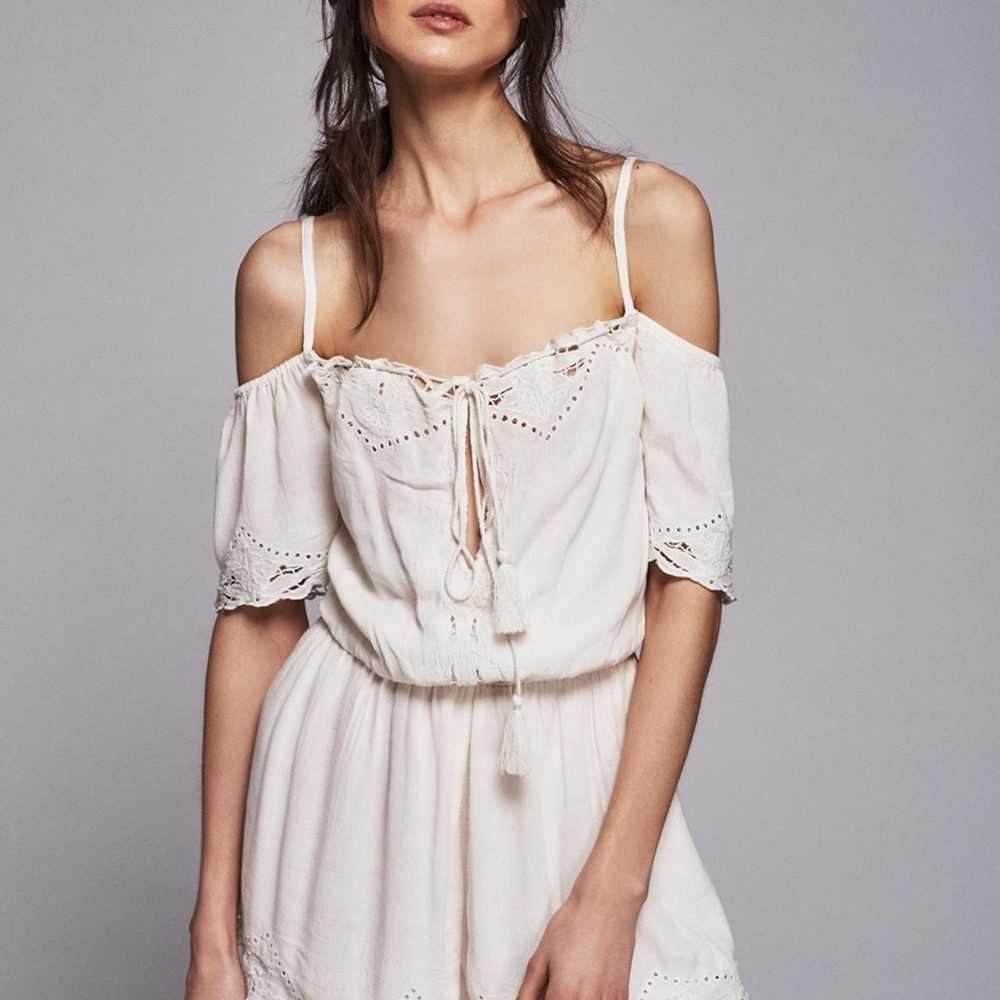 Free People white romance romper NWT